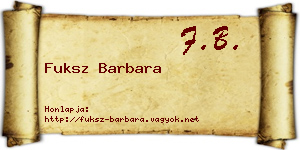 Fuksz Barbara névjegykártya